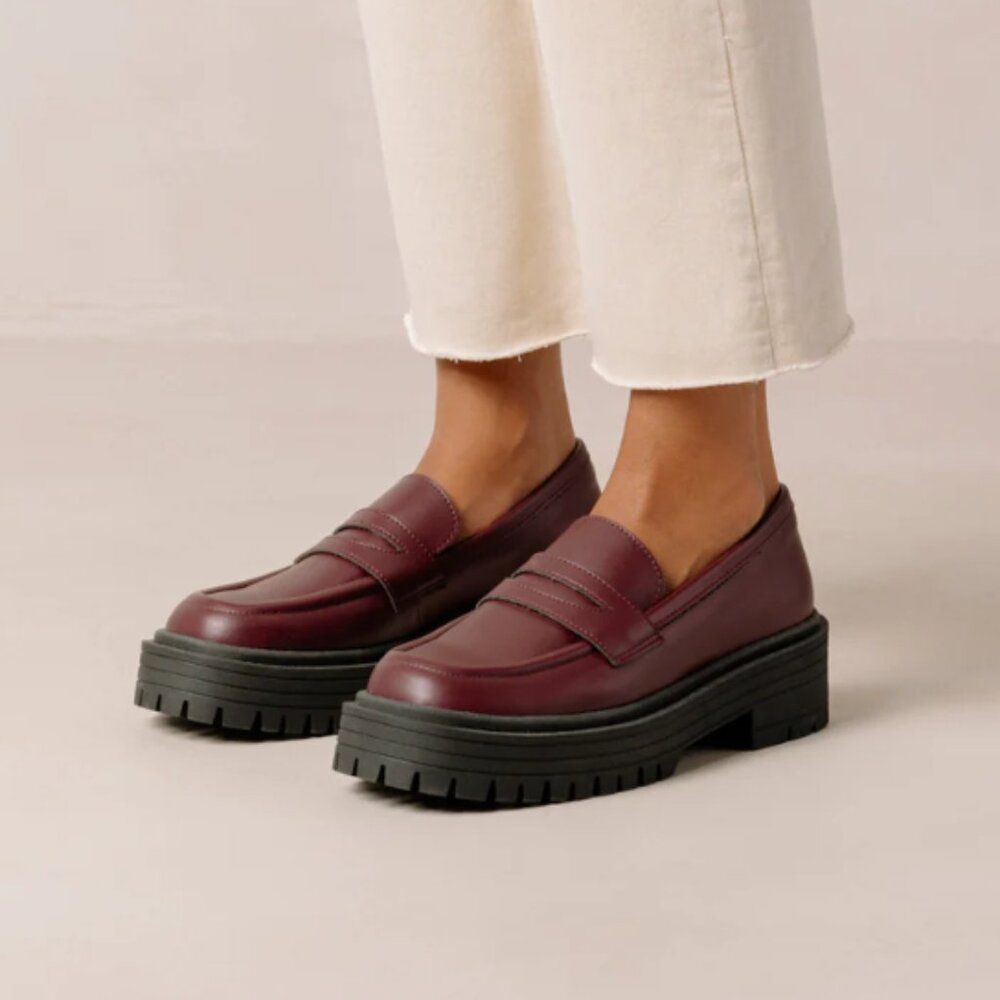 Alohas Svegan Mask Beet Purple Vegan Leather Loafers - Size 37